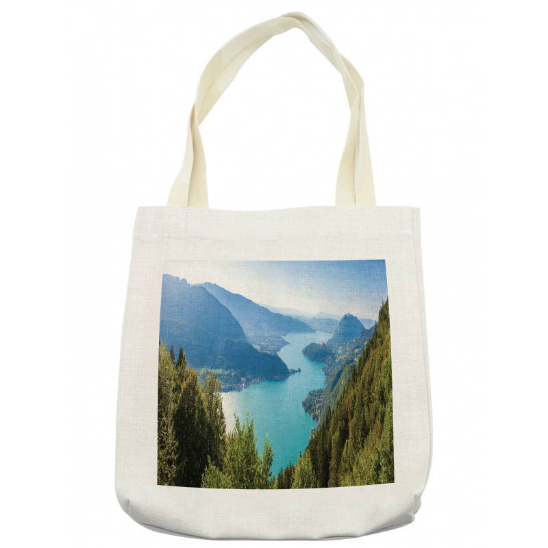 Aerial Annecy Lake Pine Tote Bag