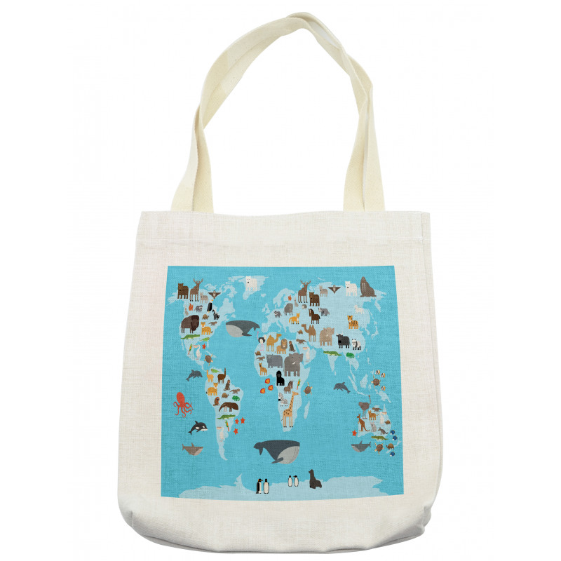 Guide Animals World Map Tote Bag