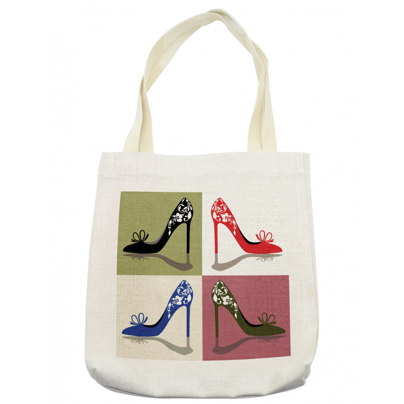 Floral Ornamental Shoes Tote Bag