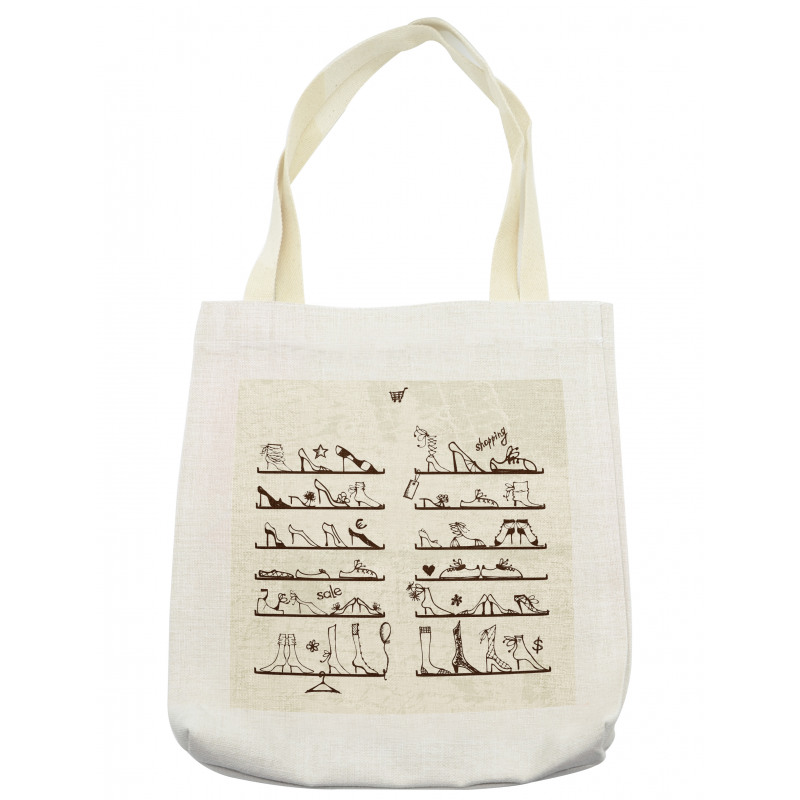 Feminine Shoes Shelves Tote Bag