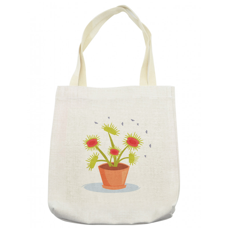 Plant and Fly Silhouettes Tote Bag