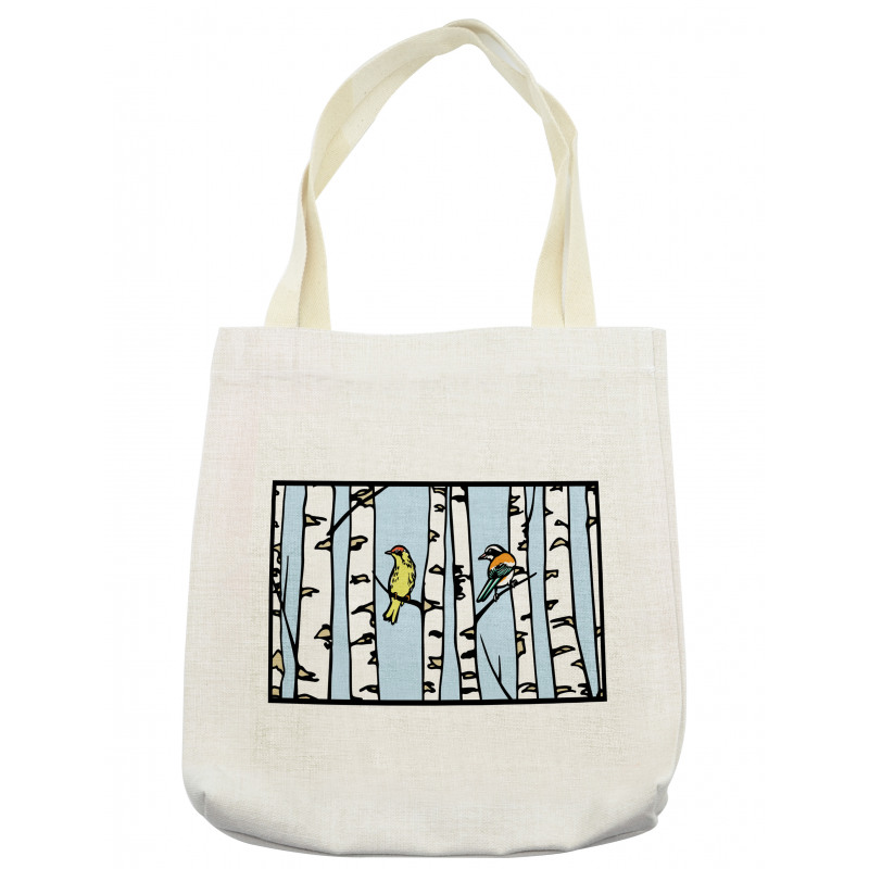 Birch Tree Drawing Bark Style Tote Bag