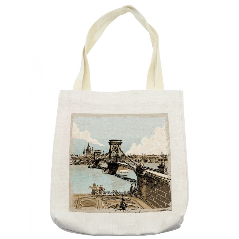 Vintage Sketch Budapest Tote Bag