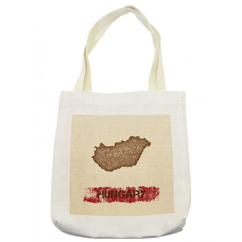 Distress Style Country Map Tote Bag