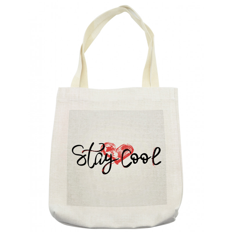 Ink Calligraphy and Heart Tote Bag