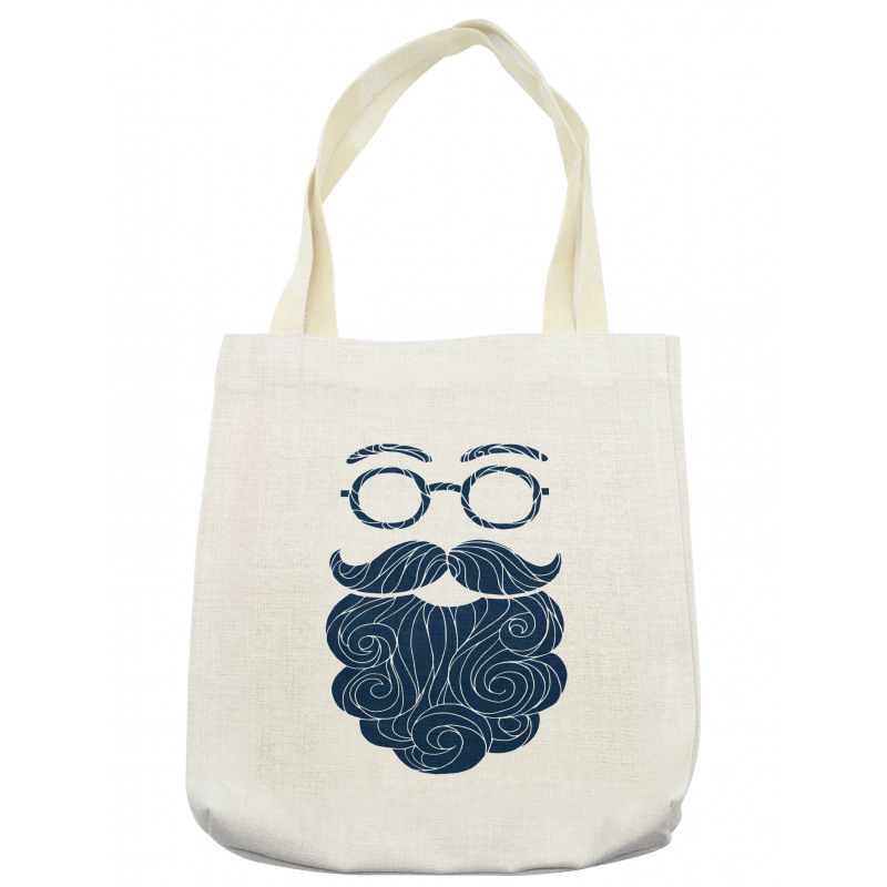 Hipster Fashion Beard Glasses Tote Bag