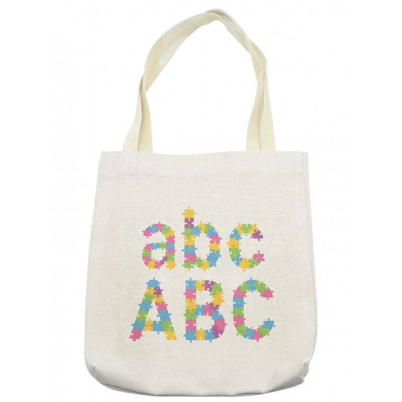 Colorful Jigsaw Letters Tote Bag