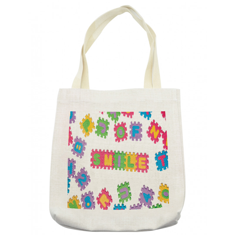 Smile Text Written Art Tote Bag