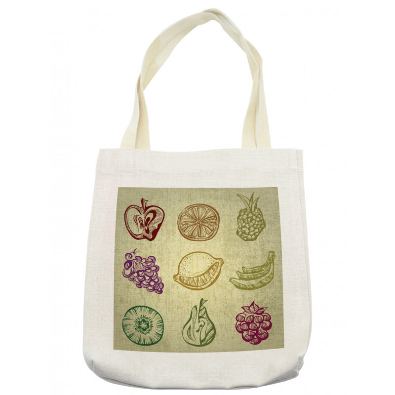 Kiwi Pineapple Grapes Berries Tote Bag