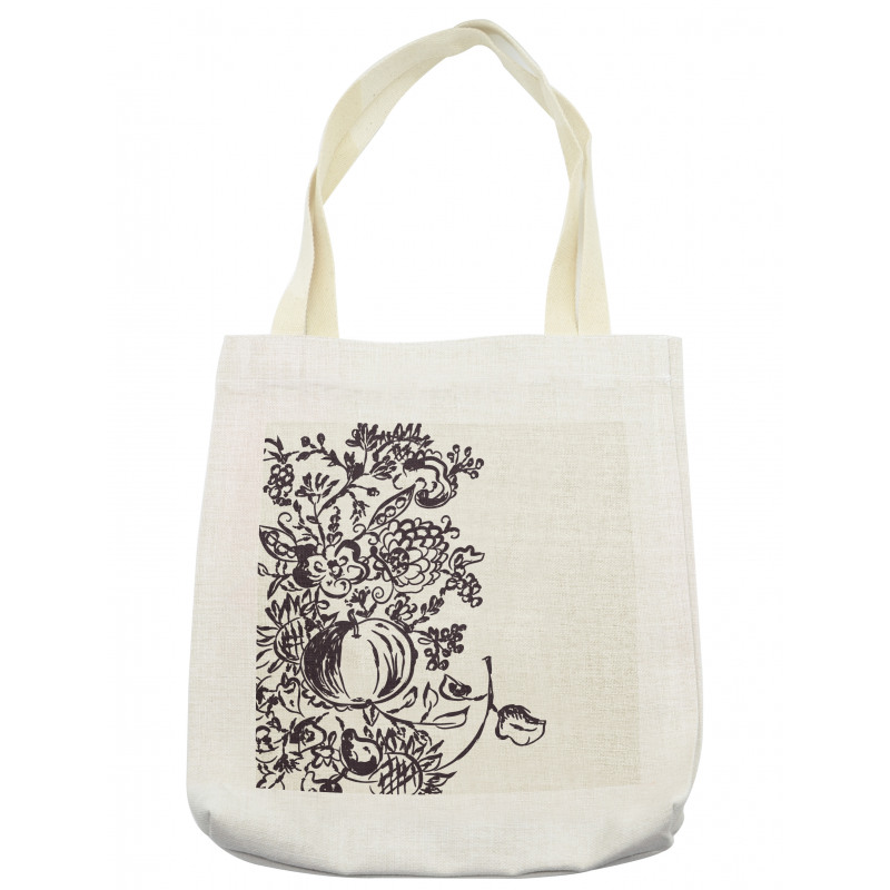 Drawn Sketch of Fruits Tote Bag