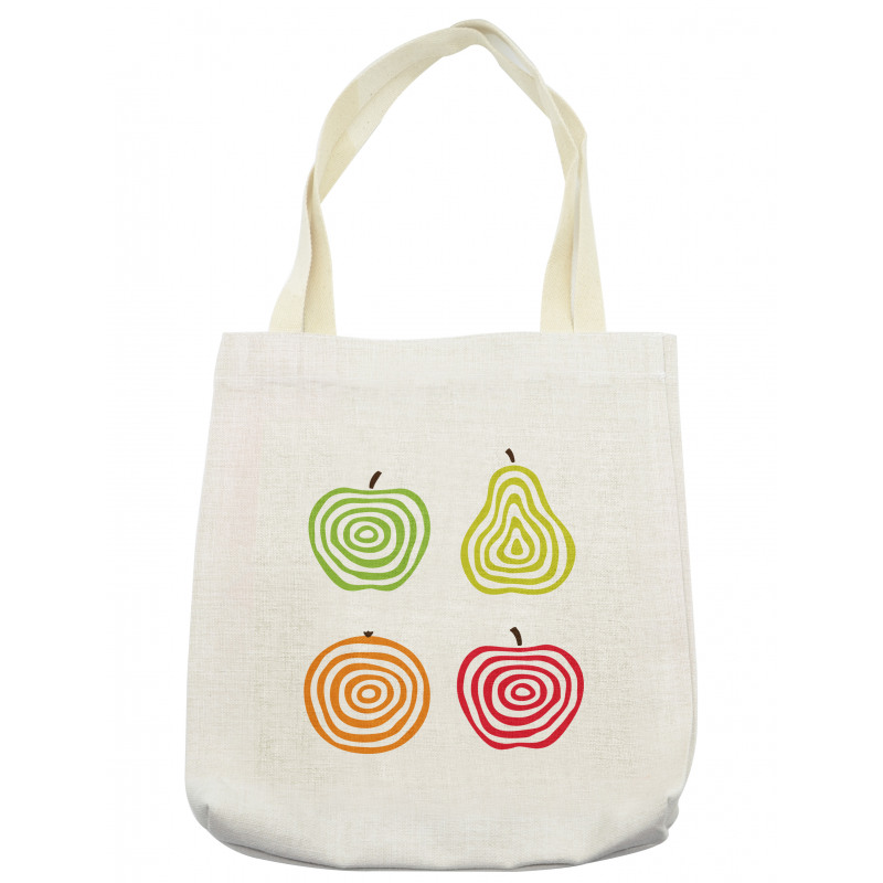 Apples Pear and Orange Line Tote Bag