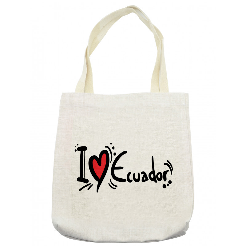 I Heart Ecuador Typography Tote Bag