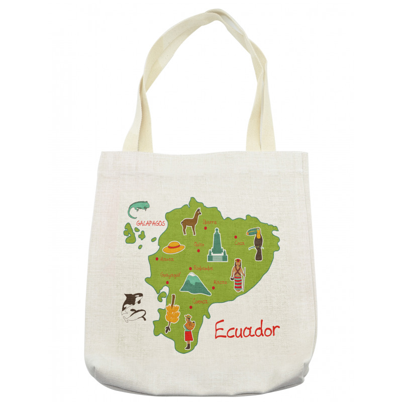 Infographic Map Landmarks Tote Bag