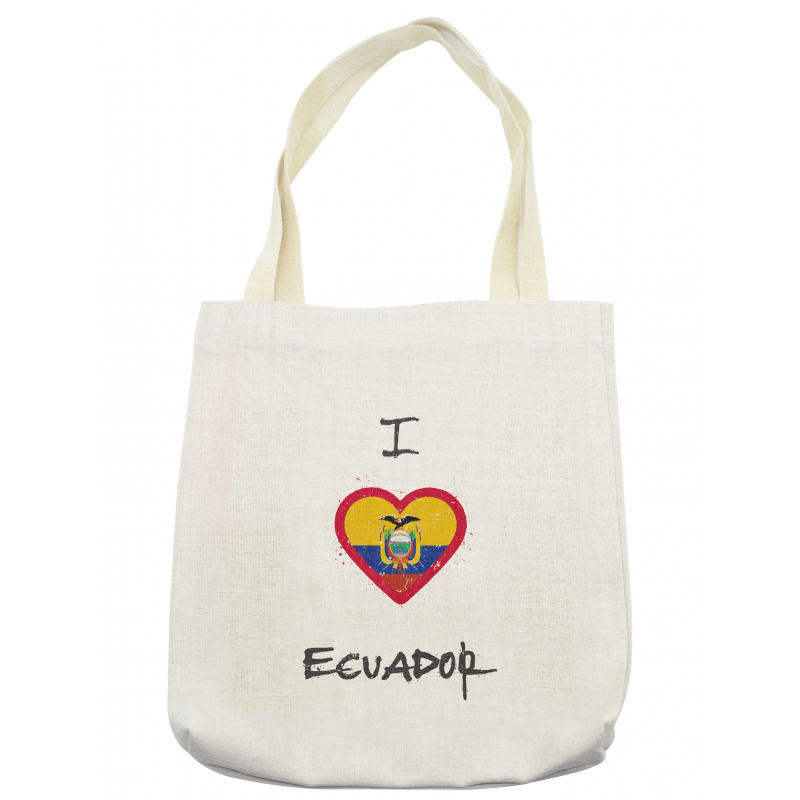 I Love Ecuador Heart Flag Tote Bag