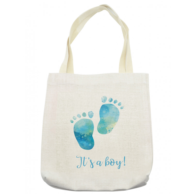 Baby Boy Footprints Tote Bag