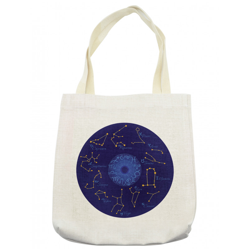 Round Shape Astrology Map Tote Bag