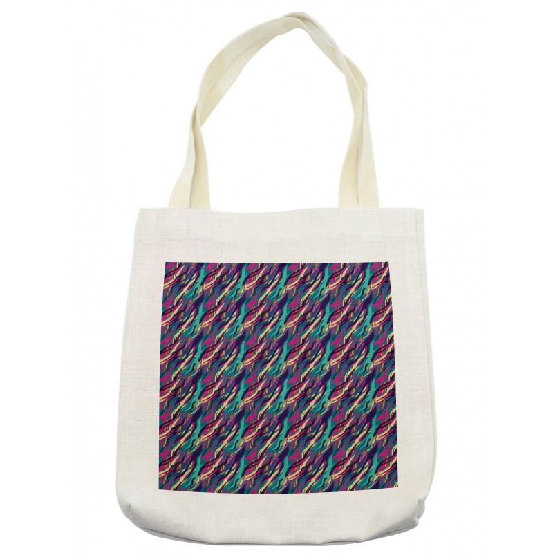 Wavy Diagonal Look Stripes Tote Bag