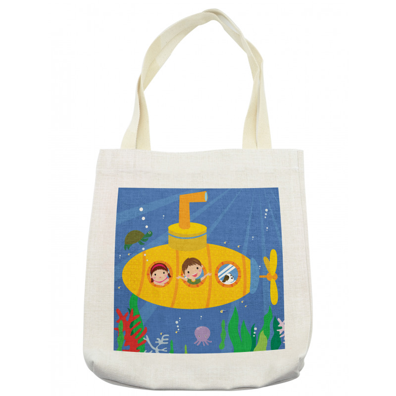 Boy Girl Dog Underwater Tote Bag