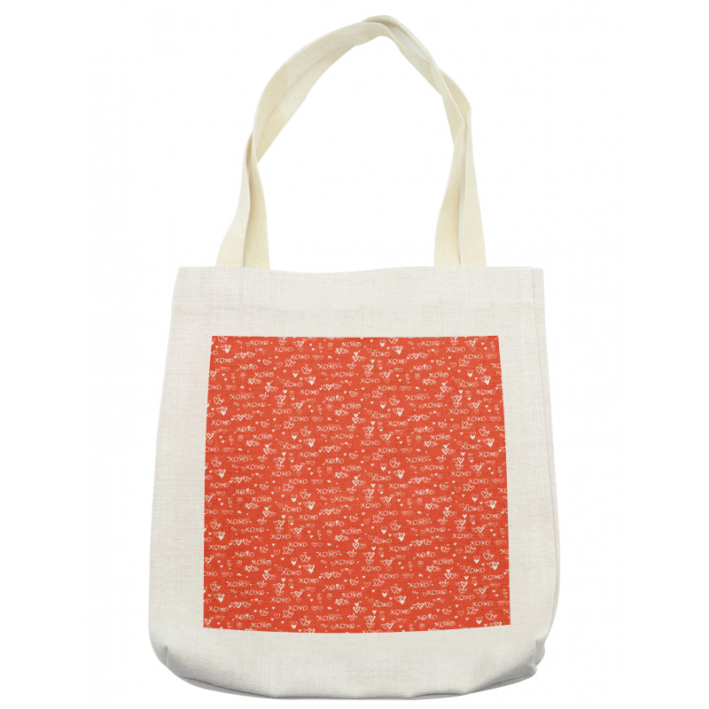 Hand Paint Hearts Word of Love Tote Bag