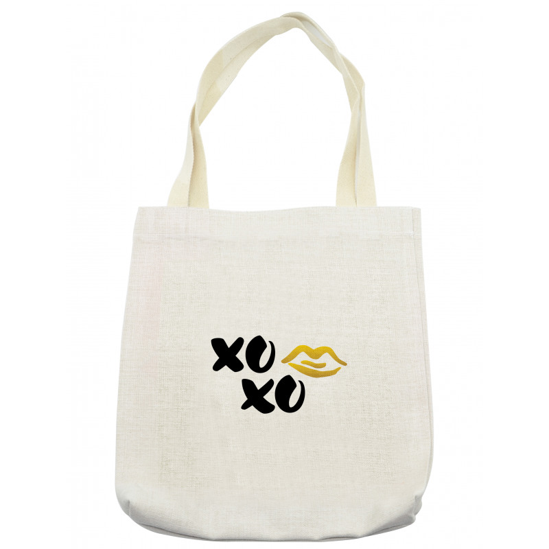 Simple Lettering with Lip Kiss Tote Bag