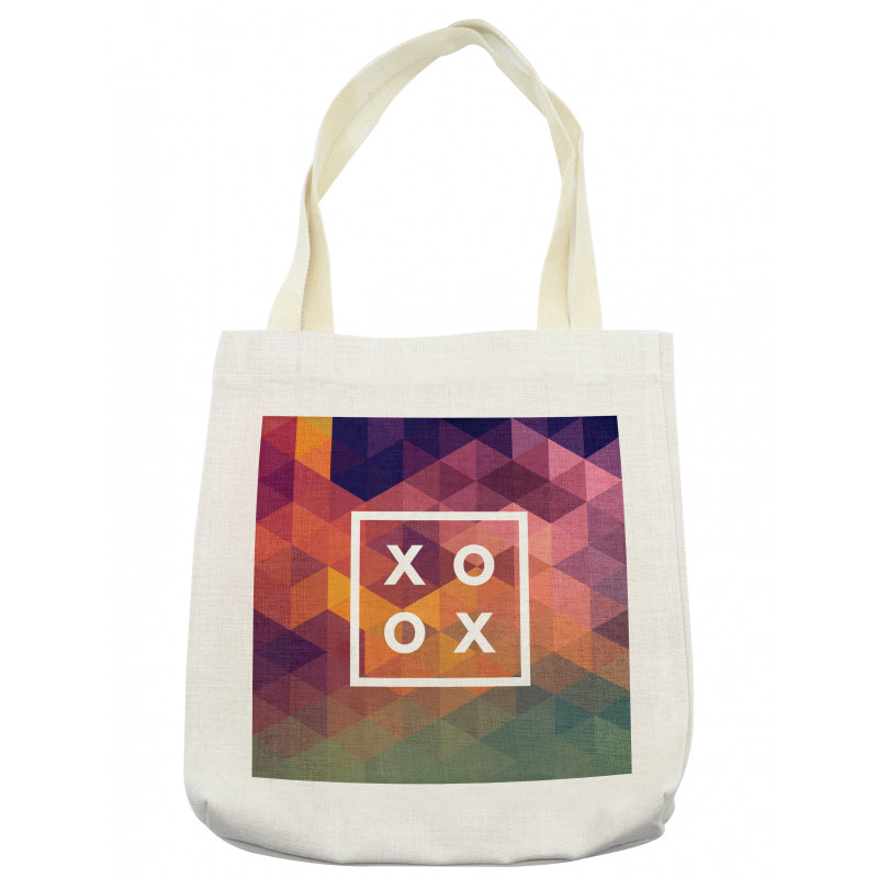 Colorful Geometric Kiss Square Tote Bag