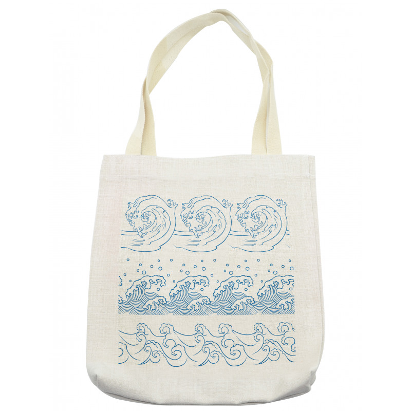 Ocean Curved Tsunami Tote Bag