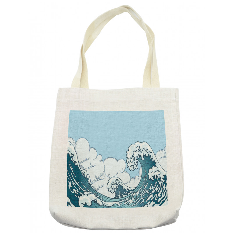 Tsunami Wave Scene Tote Bag