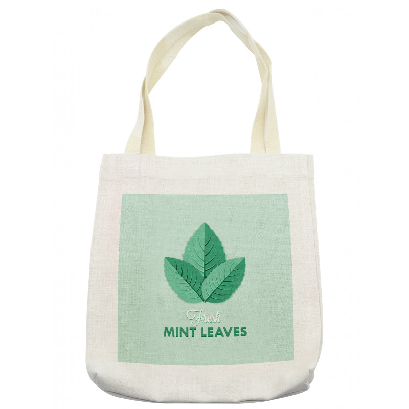 Fresh Mint Leaves Calligraphy Tote Bag