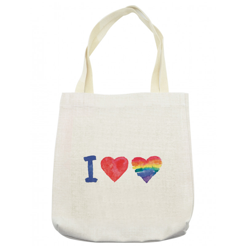 Watercolor I Love LGBT Homo Tote Bag