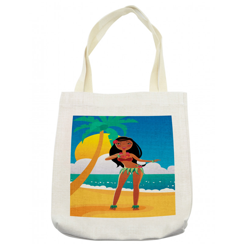 Hawaiian Woman Dancing Tote Bag