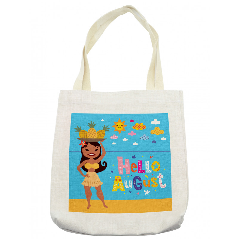 Hello August Text Sun Tote Bag