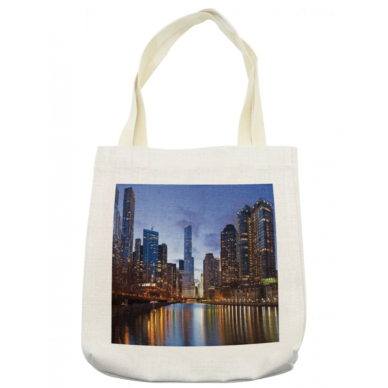 Chicago Riverside at Night Tote Bag