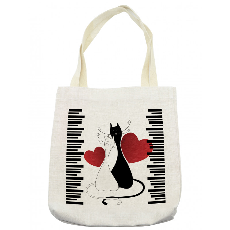 Romantic Couple Pet Kitten Tote Bag