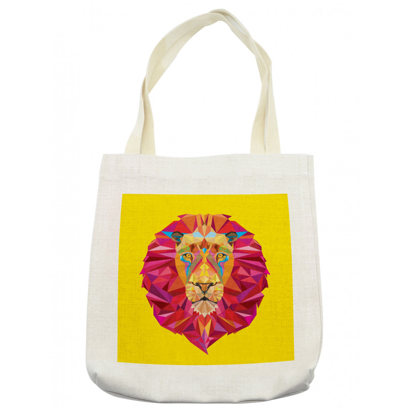 Geometric Lion Face Tote Bag