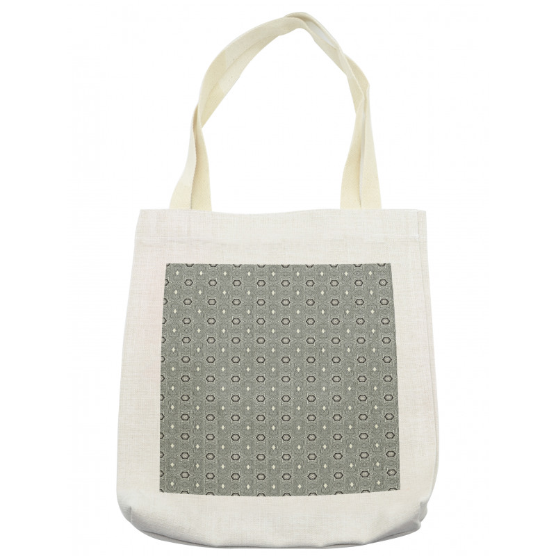 Floral Hatched Motifs Tote Bag