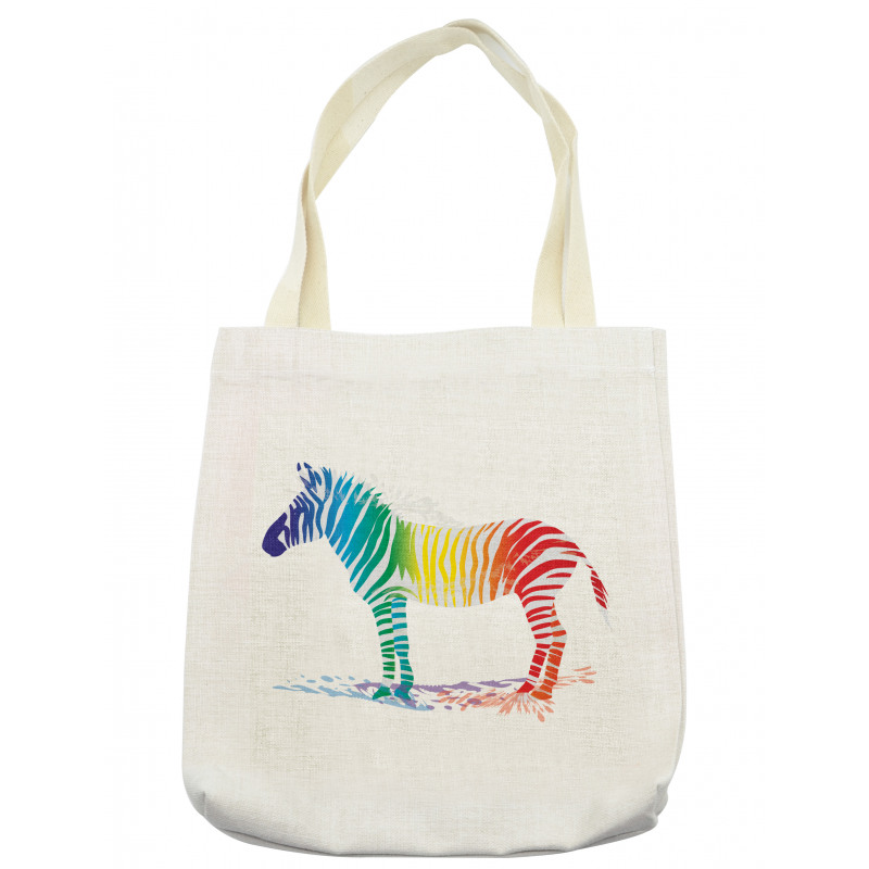 Zebra Rainbow Colors Tote Bag
