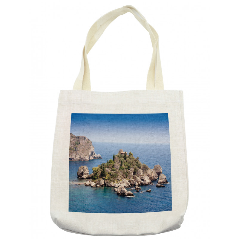 Taormina Beach Rocky Island Tote Bag