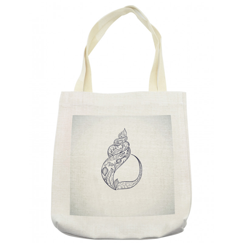 Floral Ornamental Seashell Tote Bag