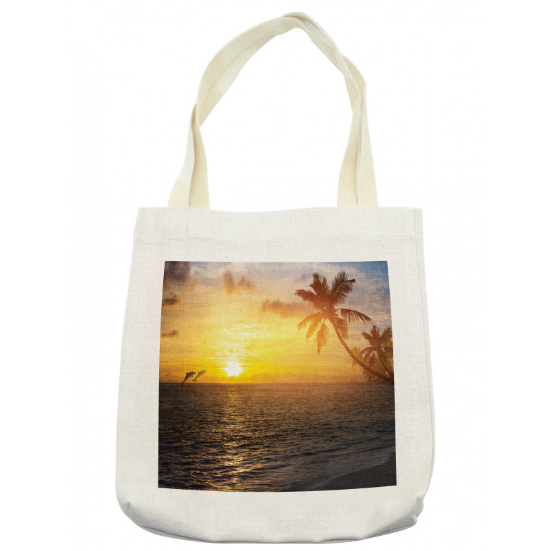 Palm Tree Island Sunset Tote Bag