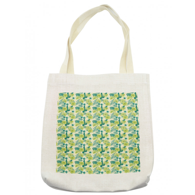 Hibiscus and Banana Leaves Tote Bag