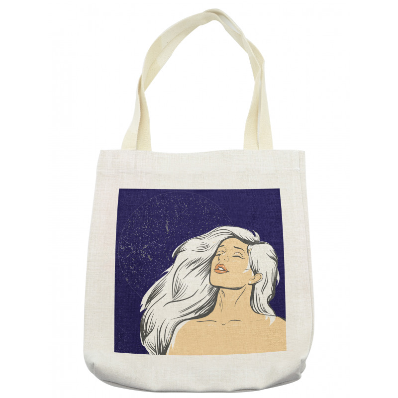 Comic Drawing Woman at Night Tote Bag