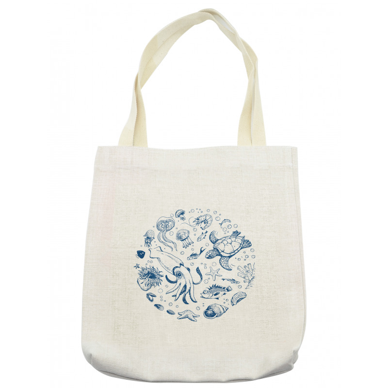 Jellyfish Turtle and Shell Tote Bag