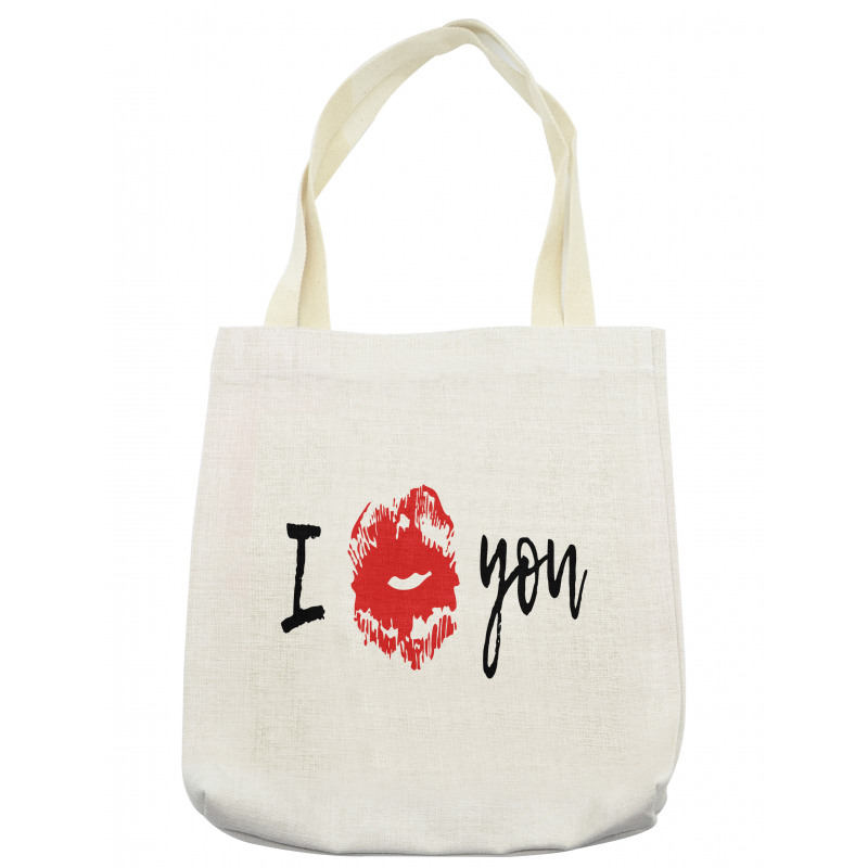 I Kiss You with Lipstick Print Tote Bag