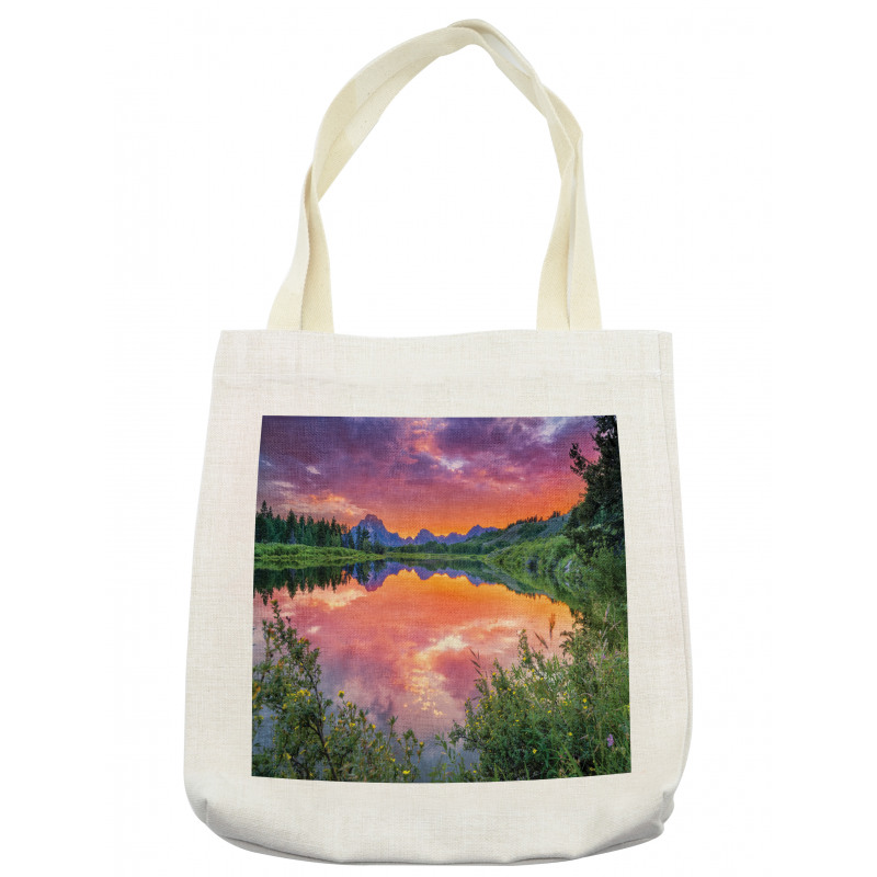 Sunset Reflection River Tote Bag