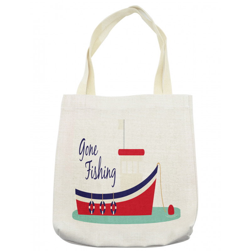 Cartoon Fishing Boat Tote Bag