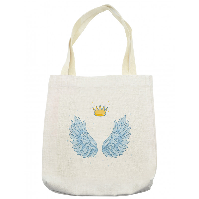 Angel Wings and Crown Above Tote Bag