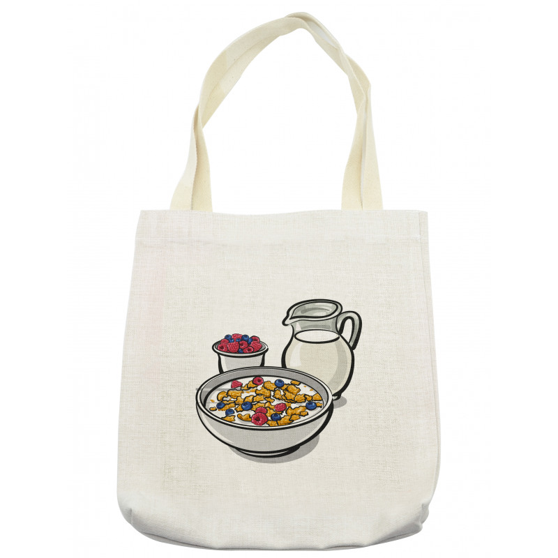 Healthy Breakfast Cartoon Tote Bag