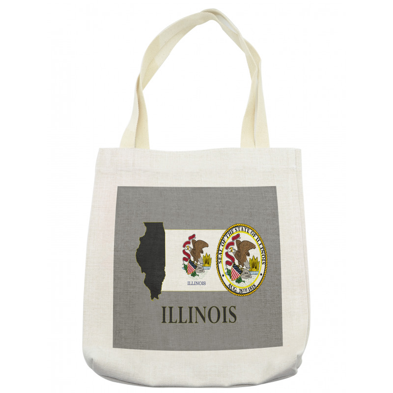 State Map and Flag Eagle Tote Bag