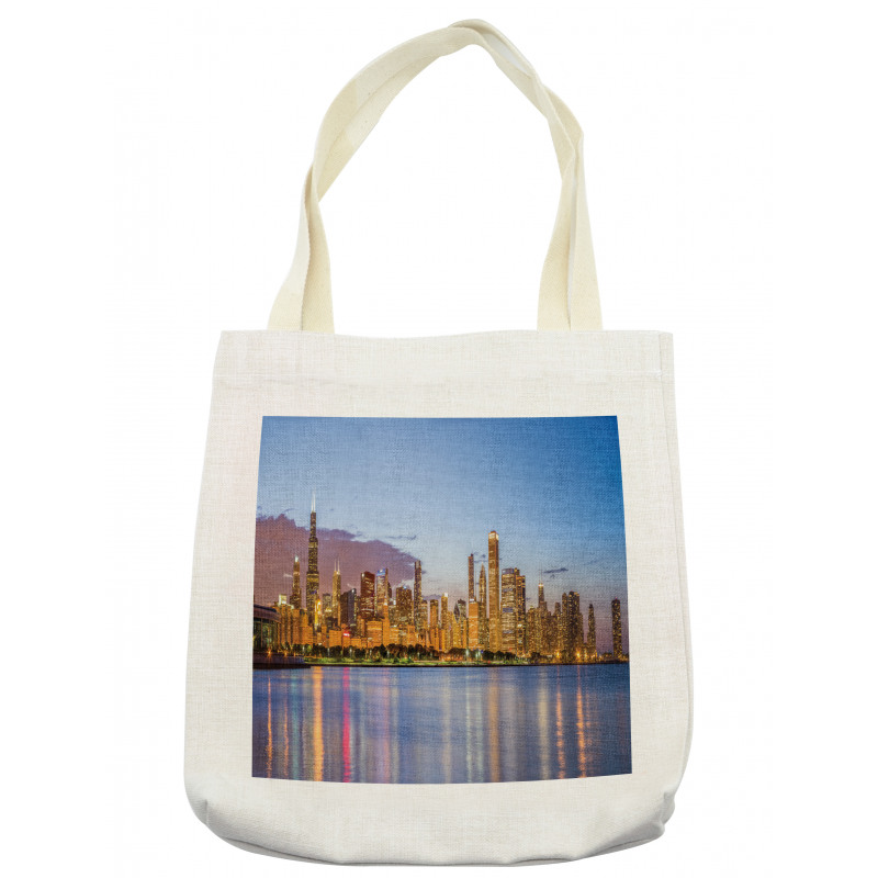 Night Panorama Skyline Tote Bag