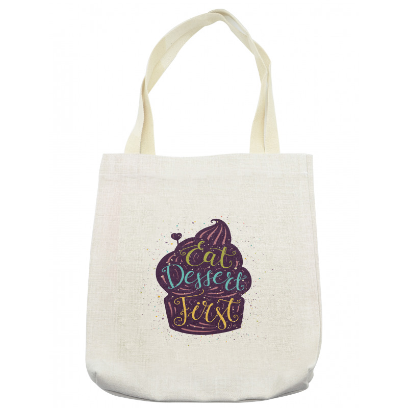 Doodle Cupcake Heart Tote Bag